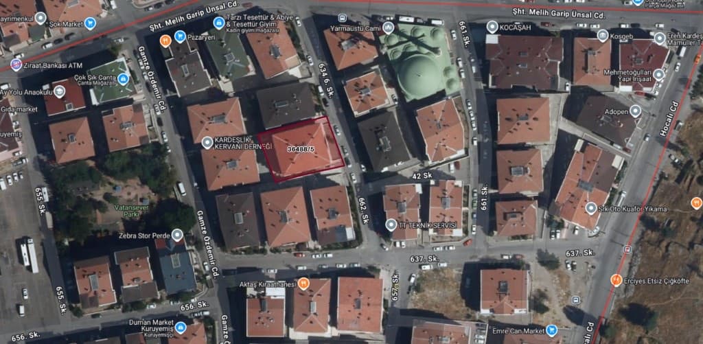 Ankara Mamak Şahintepe 36488/5 parsel — uydu görünümü